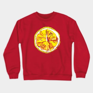 Retro Lemon Slice Illustration Crewneck Sweatshirt